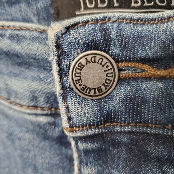 Judy Blue 16W Jeans Denim Distressed Tummy Control Skinny Fit Stretch Mid Wash - Picture 10 of 12